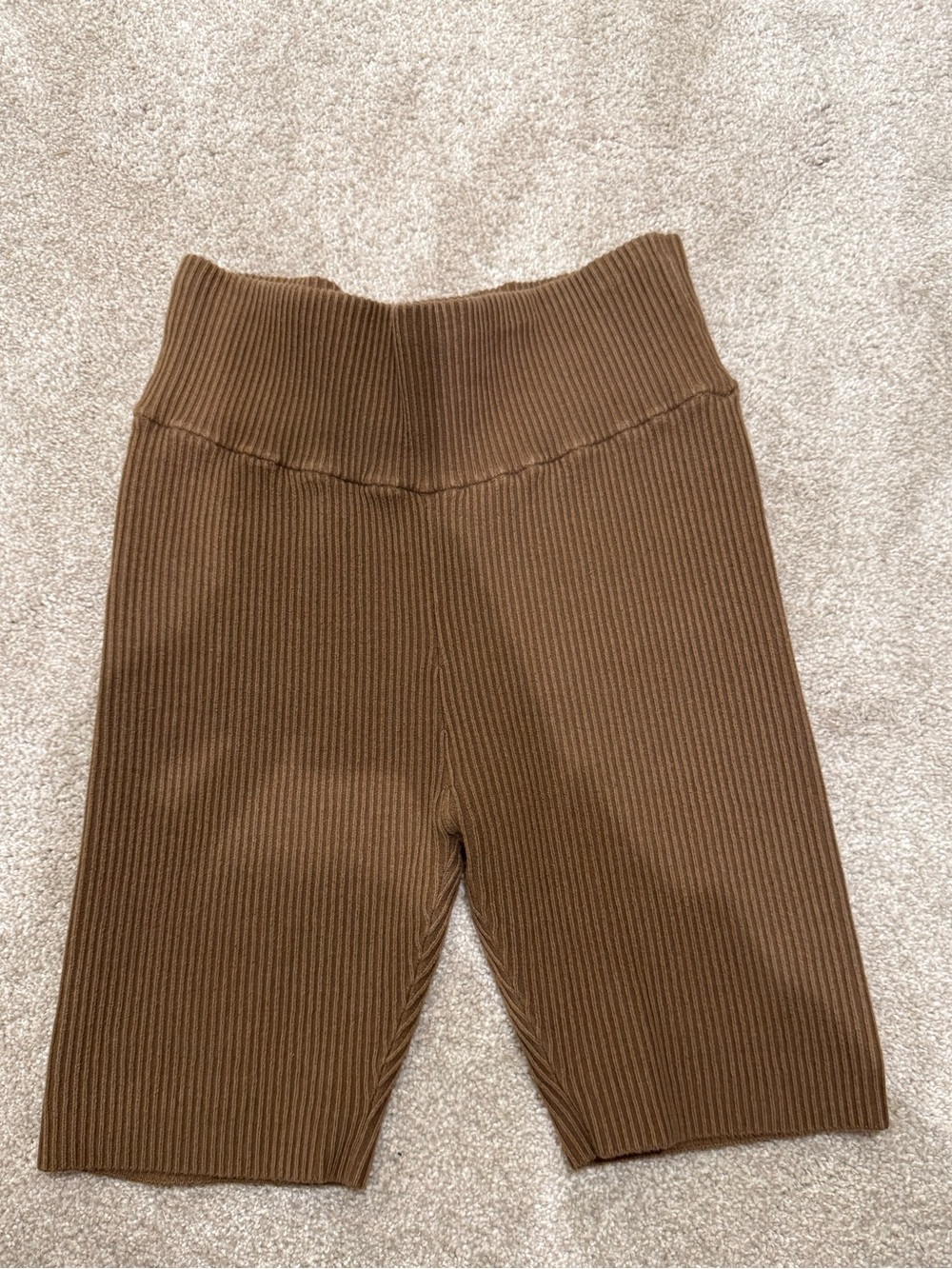 Good American Ribbed Brown Bike Shorts